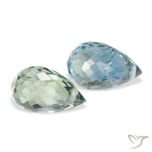 Gemas de Zafiro Cerceta natural de 1.42 ct, Corte Briolette, VVS-VS