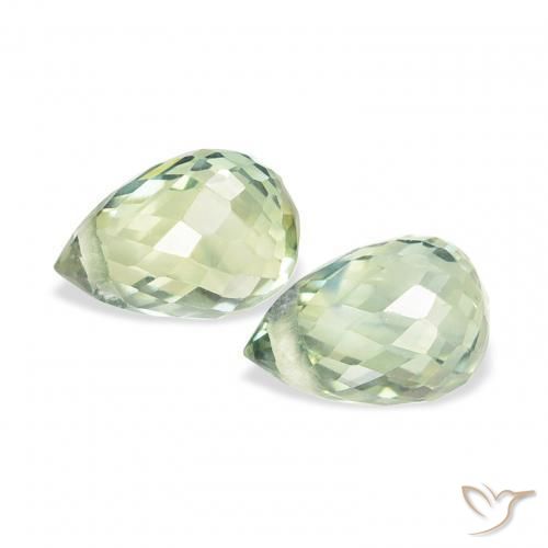 Gemas de Zafiro Verde salvia muy claro natural de 1.23 ct, Corte Briolette, VS