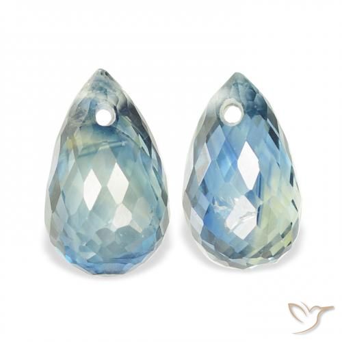 1.71ctw Natural Cerceta Zafiro, Corte Briolette, VS