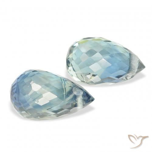 Gemas de Zafiro Cerceta natural de 1.71 ct, Corte Briolette, VS