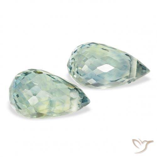 Gemas de Zafiro Cerceta natural de 1.01 ct, Corte Briolette, VS