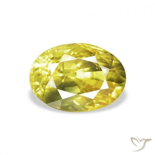 2.99ct Natural Amarillo medio Zafiro, Ovalada, VS