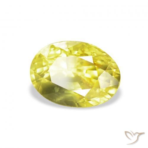 Zafiro Amarillo medio natural de 2.99 ct, Ovalada, VS