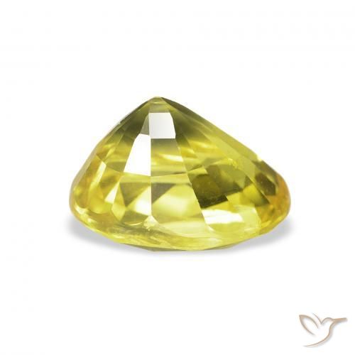 Zafiro Amarillo medio natural de 2.99 ct, Ovalada, VS