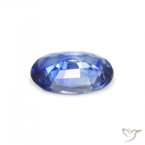Zafiro Azul oscuro medio natural de 1.15 ct, Ovalada, VVS-VS