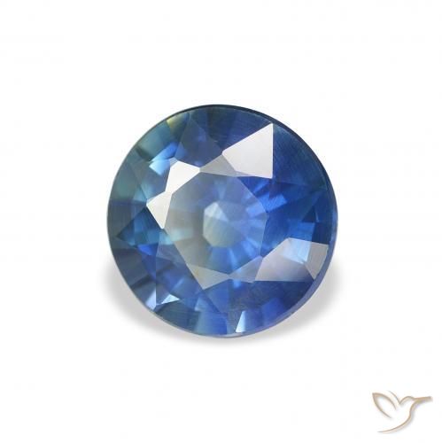 Zafiro Azul oscuro natural de 1.57 ct, Redondo, VVS-VS