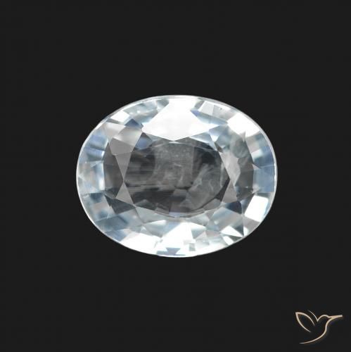 1.93ct Natural Blanco azulado Zafiro, Ovalada, VS