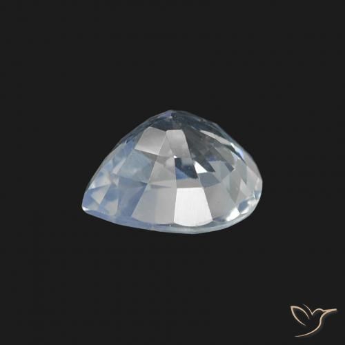 Zafiro Blanco azulado natural de 1.34 ct, En forma de pera, VS