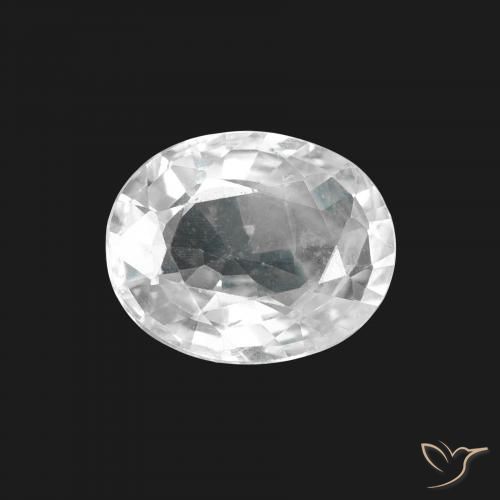 1.67ct Natural Blanco Zafiro, Ovalada, VS