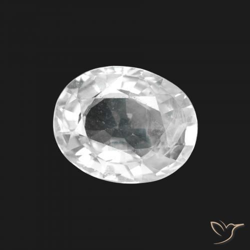 Zafiro Blanco natural de 1.67 ct, Ovalada, VS