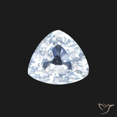 1.25ct Natural Blanco azulado Zafiro, Trillón, VS