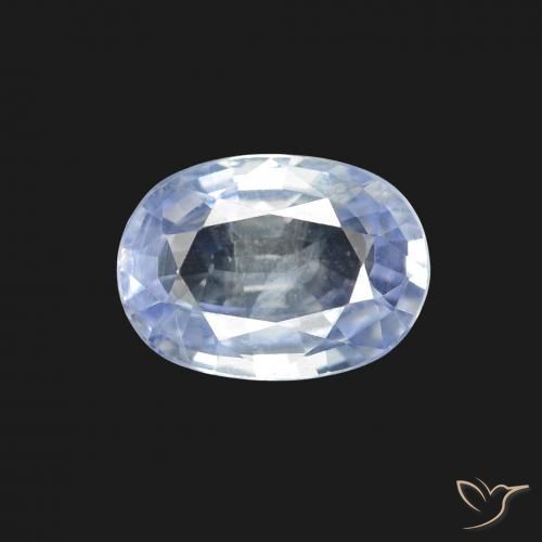 Zafiro Blanco azulado natural de 1.80 ct, Ovalada, VS
