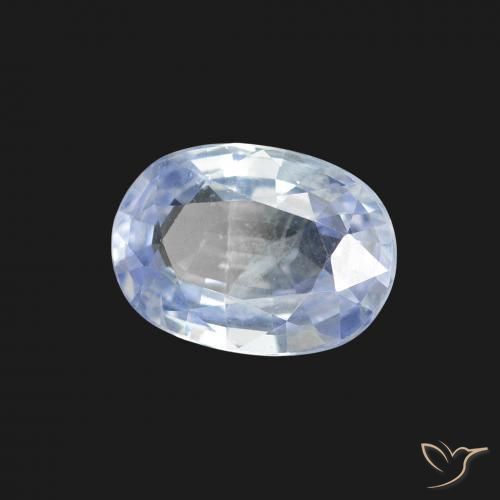 Zafiro Blanco azulado natural de 1.80 ct, Ovalada, VS