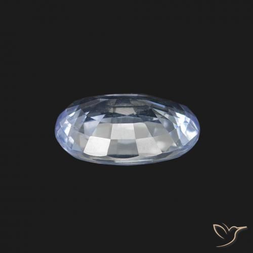 Zafiro Blanco azulado natural de 1.80 ct, Ovalada, VS