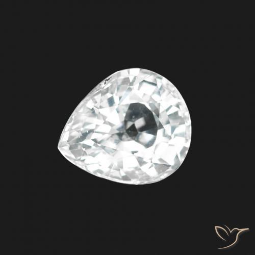 Zafiro Blanco azulado natural de 1.45 ct, En forma de pera, VS