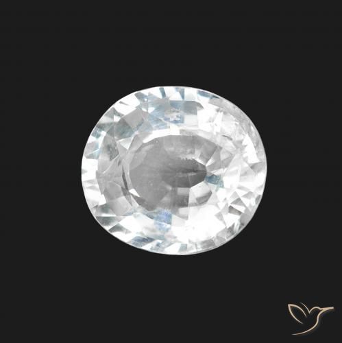Zafiro Blanco azulado natural de 1.64 ct, Ovalada, VS