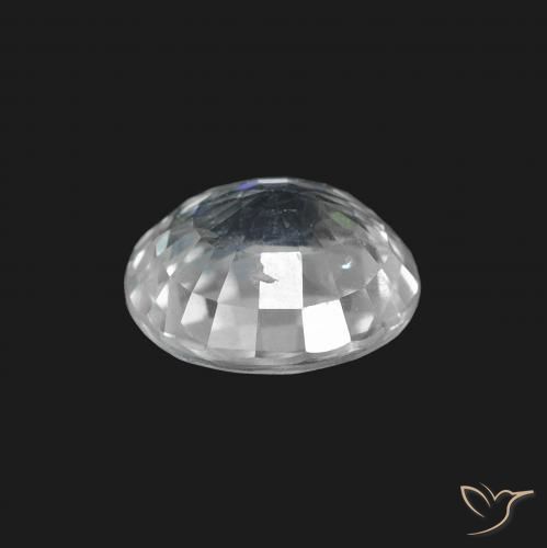 Zafiro Blanco azulado natural de 1.64 ct, Ovalada, VS
