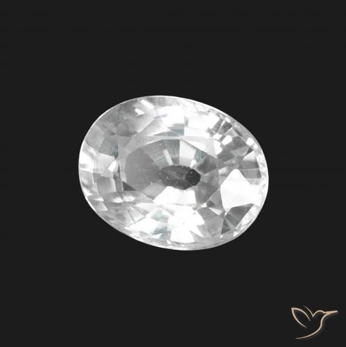 Zafiro Blanco azulado natural de 1.50 ct, Ovalada, VS