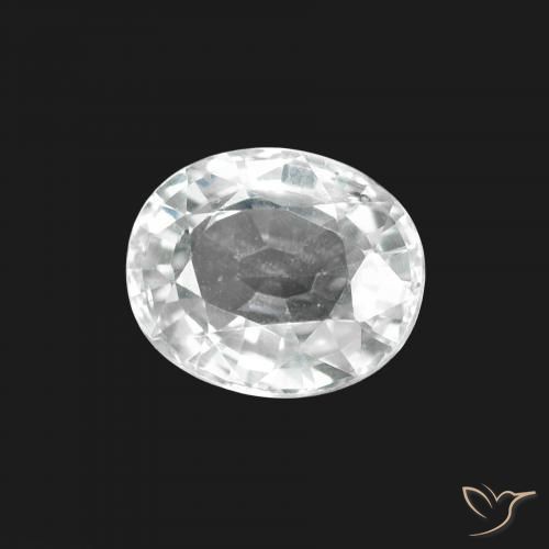Zafiro Blanco azulado natural de 1.68 ct, Ovalada, VS