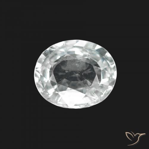 Zafiro Blanco natural de 1.60 ct, Ovalada, VS