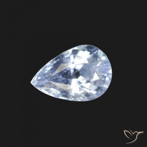 Zafiro Blanco azulado natural de 1.29 ct, En forma de pera, VS