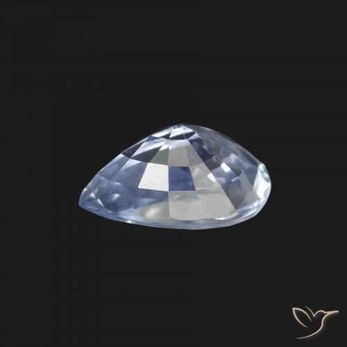 Zafiro Blanco azulado natural de 1.29 ct, En forma de pera, VS