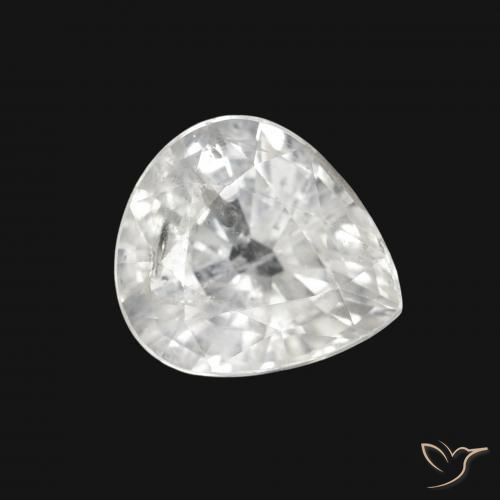 Zafiro Blanco natural de 2.63 ct, En forma de pera, VS