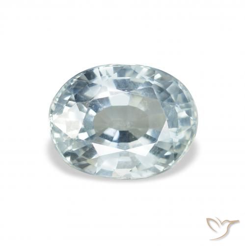 2.59ct Natural Blanco azulado Zafiro, Ovalada, VS