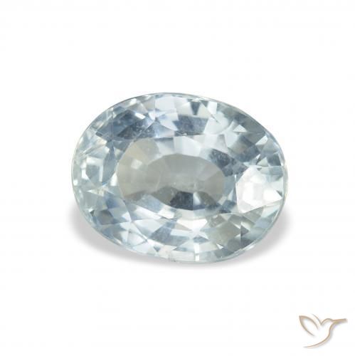 Zafiro Blanco azulado natural de 2.59 ct, Ovalada, VS