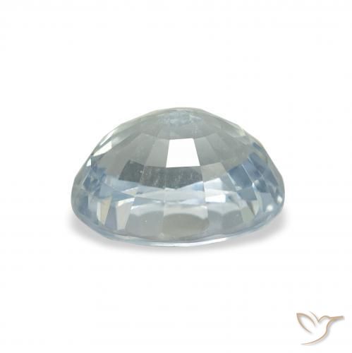 Zafiro Blanco azulado natural de 2.59 ct, Ovalada, VS