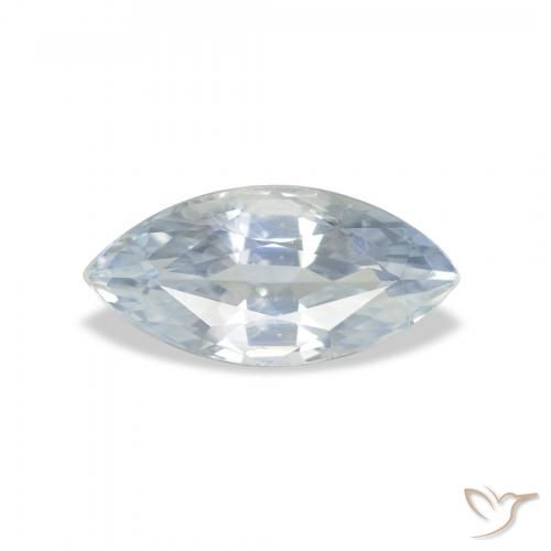 Zafiro Blanco azulado natural de 1.82 ct, Marquesa, VS