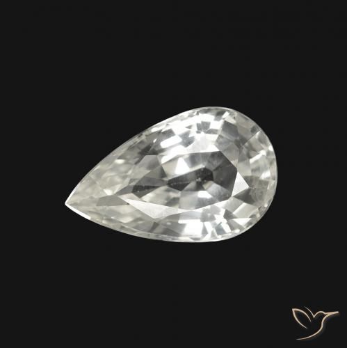 1.32ct Natural Blanco Zafiro, En forma de pera, VVS-VS
