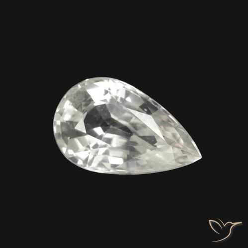 Zafiro Blanco natural de 1.32 ct, En forma de pera, VVS-VS
