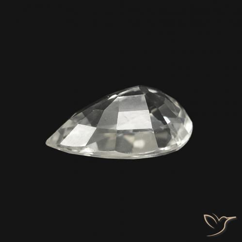 Zafiro Blanco natural de 1.32 ct, En forma de pera, VVS-VS