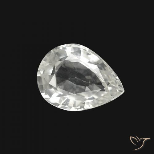 Zafiro Blanco natural de 1.25 ct, En forma de pera, VVS-VS