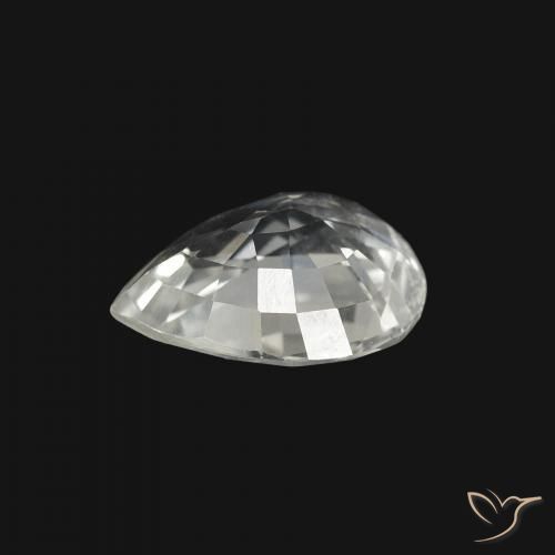 Zafiro Blanco natural de 1.25 ct, En forma de pera, VVS-VS