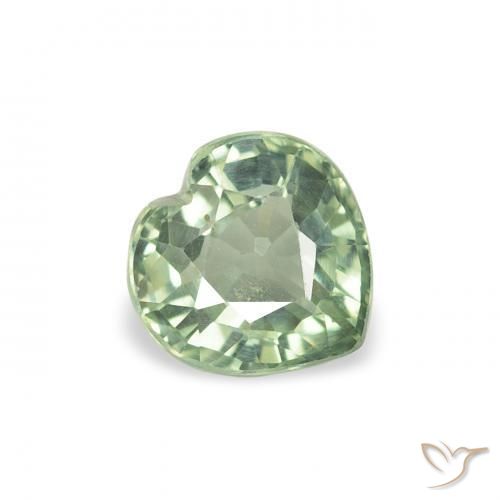 Zafiro Verde musgoso natural de 0.68 ct, Corazón, VS