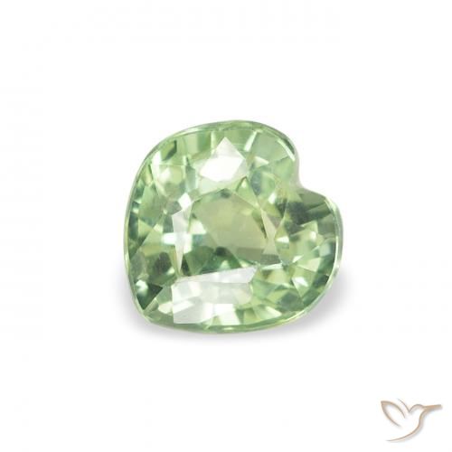 0.69ct Natural Verde bosque claro Zafiro, Corazón, VS