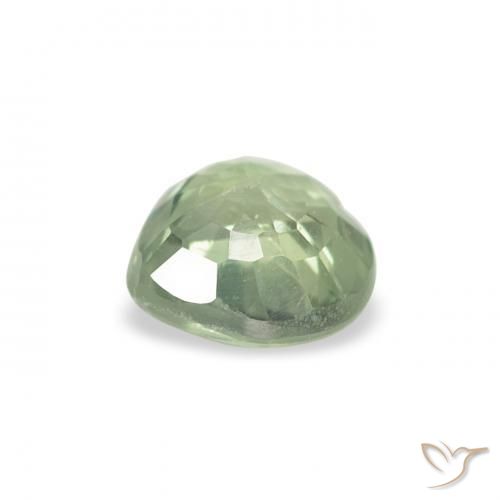 Zafiro Verde muy claro natural de 0.64 ct, Corazón, VS