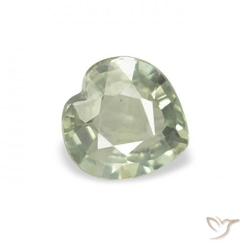 Zafiro Verde claro natural de 0.61 ct, Corazón, VS