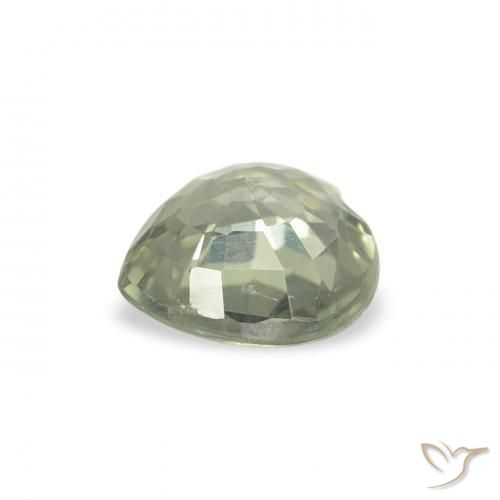 Zafiro Verde claro natural de 0.61 ct, Corazón, VS
