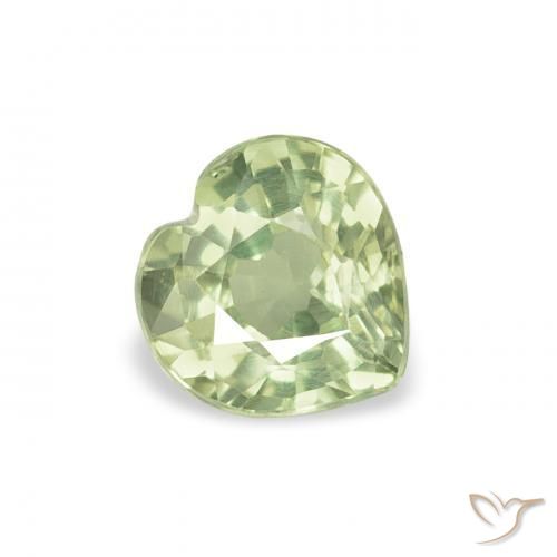 Zafiro Verde muy claro natural de 0.64 ct, Corazón, VS