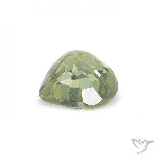 Zafiro Verde muy claro natural de 0.64 ct, Corazón, VS