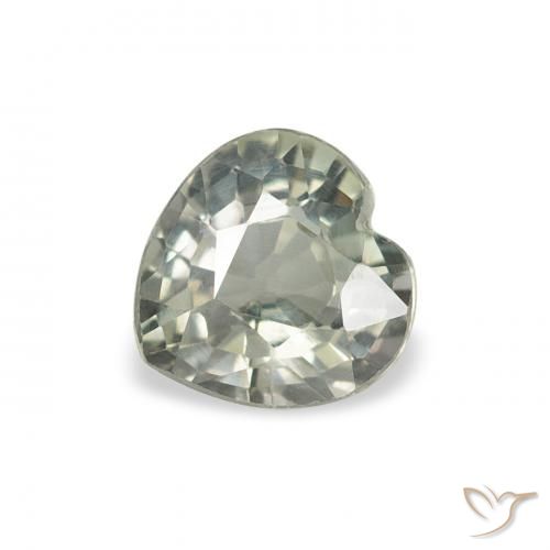 0.77ct Natural Gris verdoso Zafiro, Corazón, VS