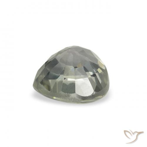 Zafiro Gris verdoso natural de 0.77 ct, Corazón, VS