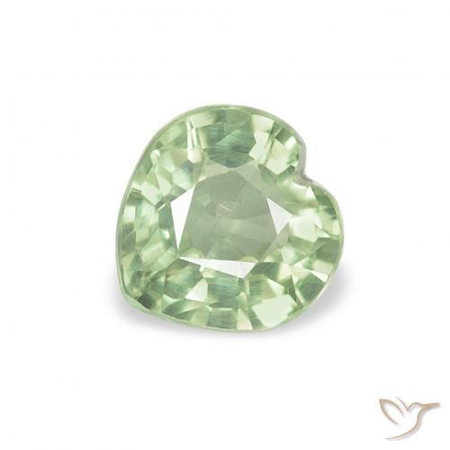 0.71ct Natural Verde claro Zafiro, Corazón, VVS-VS