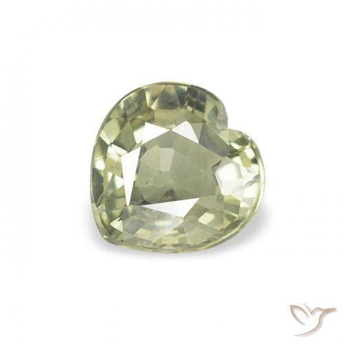 0.70ct Natural Verde amarillento Zafiro, Corazón, VVS-VS