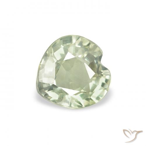 0.65ct Natural Verde claro Zafiro, Corazón, VVS-VS
