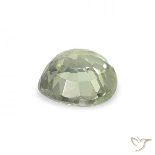 Zafiro Verde claro natural de 0.65 ct, Corazón, VVS-VS