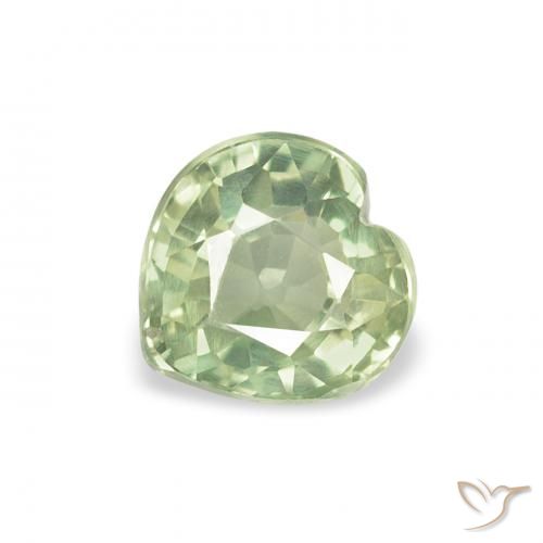0.76ct Natural Verde salvia muy claro Zafiro, Corazón, VVS-VS